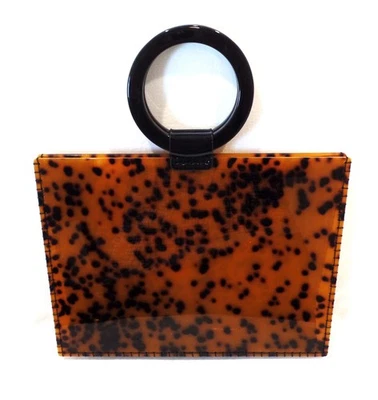 BOLSO CLUTCH TORTUGA ACRÍLICO CON ASAS NEGRAS MONEDERO TRANSPARENTE10 Foto 1 de 4