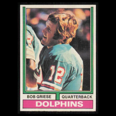 Bob Griese #200 1974 Topps Miami Dolphins Football Card NFL NM - Image 1 of 3