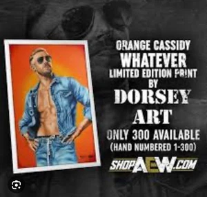 AEW Orange Cassidy Poster LIMITED EDITION Dorsey Art Print X/300 Rare New - Picture 1 of 1
