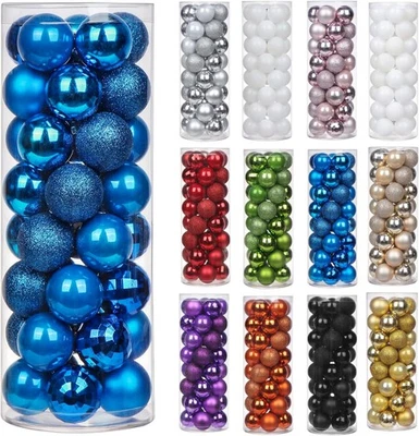 Briful 40PCS 4CM Christmas Baubles, Tree Decorations 1.6/4CM, Blue  - Image 1 of 4