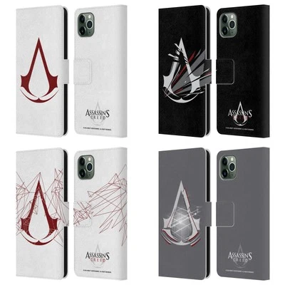 OFFICIAL ASSASSIN'S CREED LOGO LEATHER BOOK CASE FOR APPLE iPHONE PHONES - Image 1 of 4