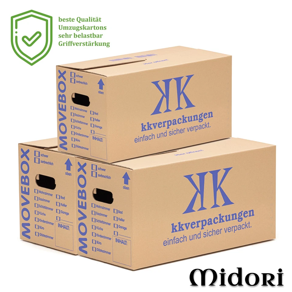 KK VERPACKUNGEN © Umzugskartons 2-wellig profi Umzugskisten doppelter Boden MOVEBOX Midori-Europe