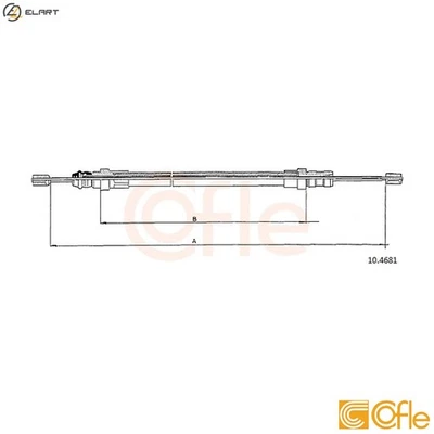 CABLE PULL PARKING BRAKE 10.4681 FOR CITROEN PJZ /PHZ /P8C /P8A 2.1L P9A 2.1L XM - Image 1 of 4