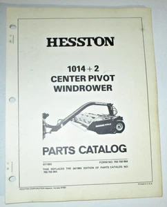 Hesston 1014 + 2 Center Pivot Windrower Parts Catalog Manual Book 1983 ORIGINAL! - Picture 1 of 3