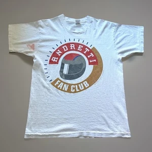 Camiseta De Colección Años 90 Mario Andretti Fan Club Talla L 1993 Carreras Puntada Única Manchada - Imagen 1 de 9