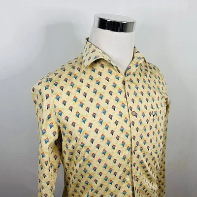 Allen Solly Small (39) Casual Shirt Floral Print on Yellow 100% Cotton Casual - Image 1 of 4