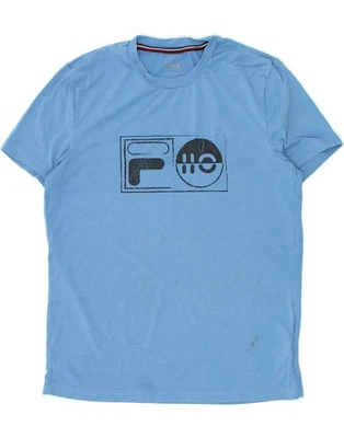 FILA Mens Graphic T-Shirt Top IT 48 Medium Blue Polyester AW05 - Image 1 of 4