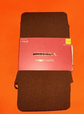 Merona Morro Leather Color Brown Opaque Ribbed Tights Target Size S / M New - Image 1 of 2