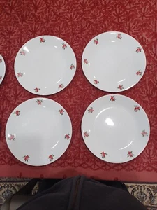 SET OF 6 CORNING CORELLE RED FLORAL 4, 10" DINNER PLATES 2, 8.5 Plates - Picture 1 of 24