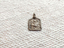 Vintage Jewellery Silver Amulet Pendant Goddess Durga Maa On Lion Hand Stamped