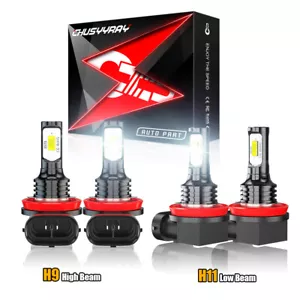 For Chevy Malibu LTZ 2008-2012 Combo H9 H11 LED Headlight Bulbs High Low Beam - Picture 1 of 11