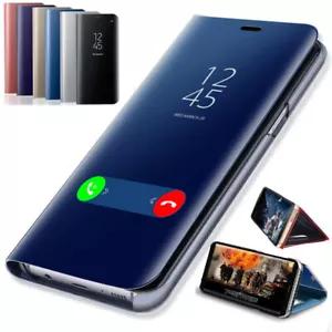 Funda abatible con soporte de cuero con vista de espejo para Samsung A25 A54 A13 A55 5G A16 A50 - Imagen 1 de 25