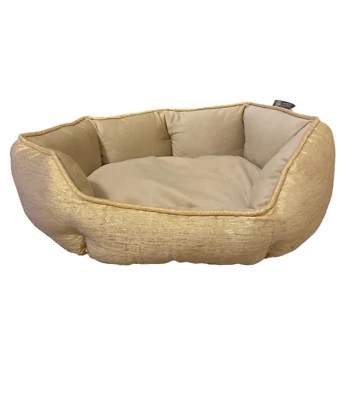 American Kennel Club Dog Bed small cat kitten puppy gold glitter soft 19”x17” - Image 1 of 4