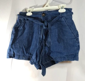 TGLA Light Blue Belted Denim Jean Shorts Sz XS - Picture 1 of 3