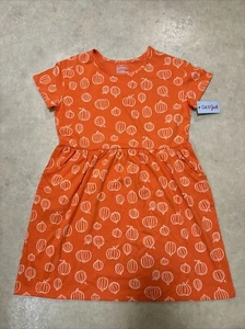 Cat and Jack Girls Pocket Dress Orange ✅ Pumpkin ✅ Girl Size X-Large (14) ✅ NWT - Picture 1 of 6