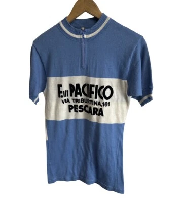 Vintage F.lli Pacifico Italian Wool Cycling Jersey Size 4 Made Italy  - Image 1 of 4