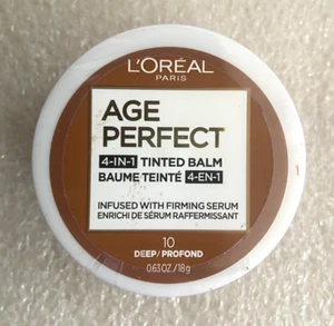 L'Oreal Paris AGE PERFECT 4-in-1 Tinted Balm 10 Deep Profond .63 oz - Picture 1 of 2
