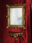Wall Mirror with Console Tray 56x46 Antique Baroque 811 Eingangsmöbel Gold