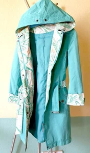 übergangsjacke Damen Glänzend türkis bunt Mantel Winterjacke Gr. XS/34 - Bild 1 von 15