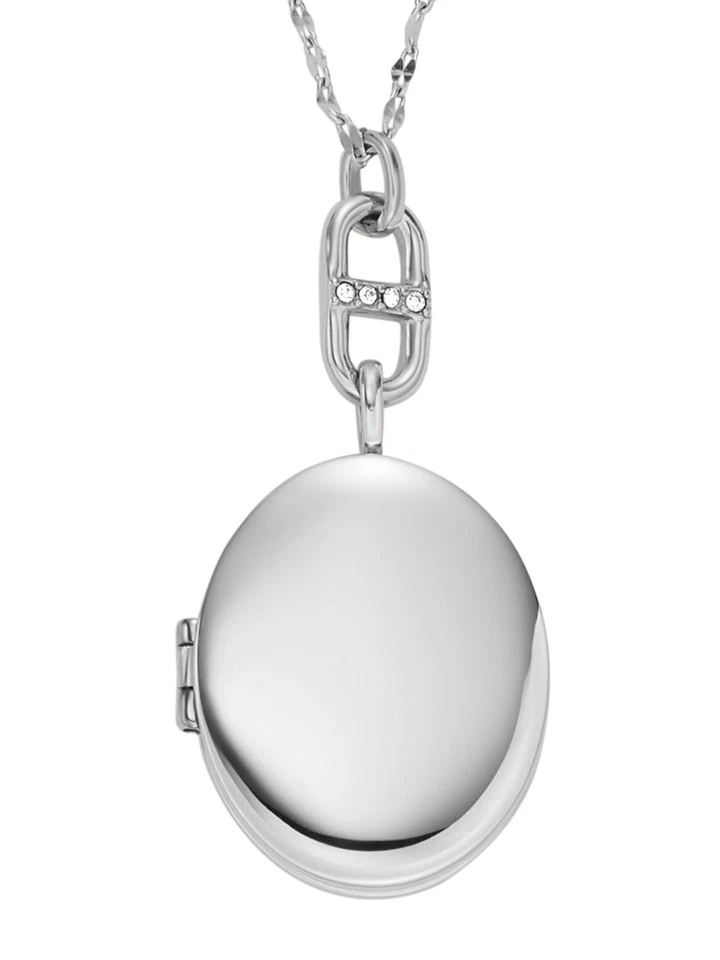 Fossil JF04427040 Damen Collier Medaillon Edelstahl weiß 45 cm - Bild 1 von 1