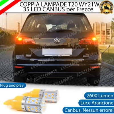 COPPIA LAMPADE FRECCE LED POSTERIORI VW GOLF SPORTSVAN T20 WY21W CANBUS - Immagine 1 di 4