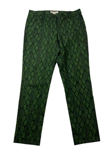 Pantaloni alla caviglia dritti Michael Kors taglia 8 pitone diamante 30""Wx28""In - Foto 1 di 24