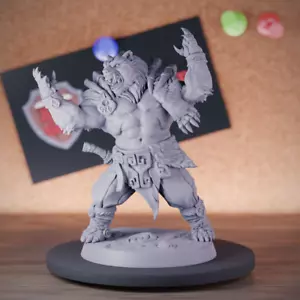 Bear Form Druid Human Miniature Barbarian Dungeons and Dragons Mini DnD 5e TTRPG - Picture 1 of 8