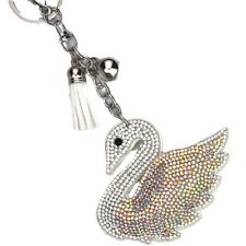 Creative Little Swan Korean Velvet Rhinestone Keychain gift For girls Women