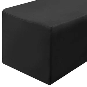 Cubierta de mantel ajustada de 4' para feria/banquete de 48"" x 24"" - negra - Imagen 1 de 1