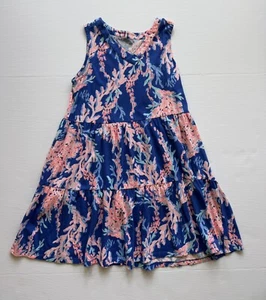 Lilly Pulitzer Dress Girls V-Neck Swing Blue 100% Cotton X-Large 12-14 - Picture 1 of 3