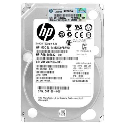 Festplatte HP MM0500FBFVQ 500GB 7200Rpm Sas II 2.5'' 605832-001 - Bild 1 von 4