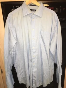 Nautica  Long Sleeve Button Front Men's Dress Shirt Size 18 34/35 Blue - Picture 1 of 4