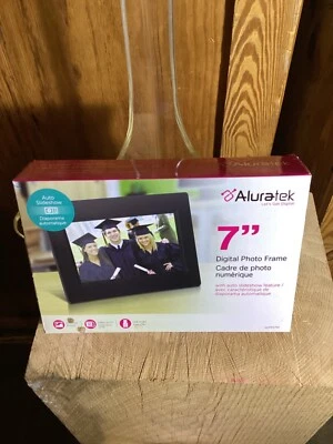 Aluratek 7" Black Digital Photo Frame with Automatic Slideshow Model ADPF07SF - Image 1 of 4