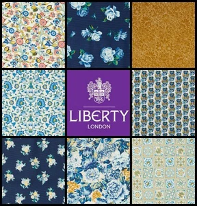 Liberty cotton fabric Fat Quarter blue floral quilting Emporium art nouveau - Picture 1 of 54