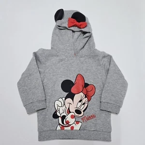 Disney 4A - Minnie Mouse Sweater Girls Graphic Print Long Sleeve Gray - Picture 1 of 5
