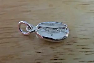 9x12mm Klein 3D Massiv Lebensmittel Kaffeebohne Sterlingsilber Charm - Bild 1 von 2