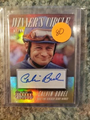 2015 PANINI AMERICANA WINNER'S CIRCLE CALVIN BOREL WS-CB AUTO 81/99 - Image 1 of 2