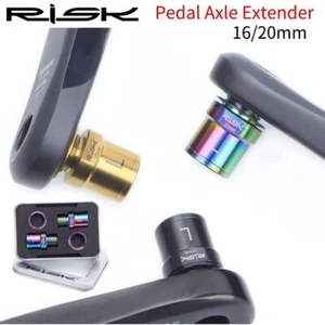 Risk Bicycle Pedal Axle Extenders Bolts Spacers Alloy Titanium Axle16Mm/20Mm - Picture 1 of 21