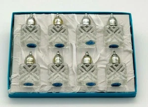 F.B. Rogers Crystal Salt and Pepper Silverplated Tops set of 8 Mint in Box - Bild 1 von 5
