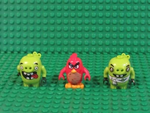 Lot 3 Minifigure Angry Birds Lego Pilot Pig Piggy 1 Red 75826 75822 PG61 - Picture 1 of 2