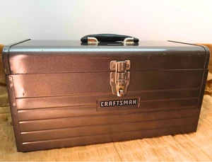 Vintage Craftsman Metal Toolbox 18" Gray 70s–90s w/ Tray Near Mint - Picture 1 of 7