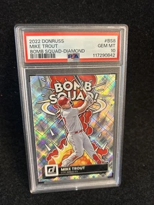 PSA 10 GEM 2022 DONRUSS BOMB SQUAD DIAMOND MIKE TROUT - Picture 1 of 1