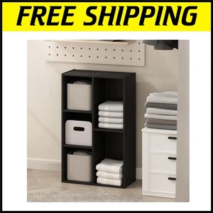 Durable 5-Cube Open Shelf Organizer for Closet & Home - Sleek Blackwood Finish - Picture 1 of 8