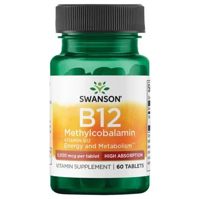 Vitamin B-12 Methylcobalamin 5000 mcg 60 Tabletten Swanson Health Products