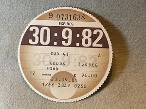 Rare Tax Disc Genuine 12 months 1982 Goods Ford - Foto 1 di 2