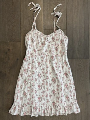 Mini Vestido Floral HOLLISTER Talla L Sweetheart Babydoll Pradera Coqueta Foto 1 de 4