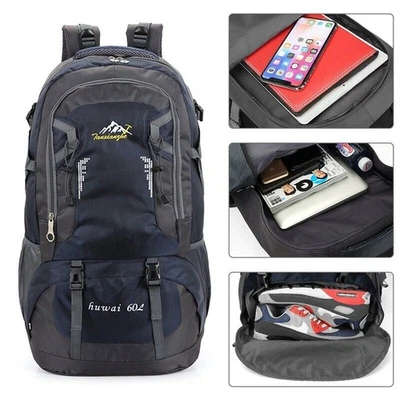 Rucksack Wasserdicht Wanderrucksack Herren Outdoor Reisen Trekkingrucksack 60L - Bild 1 von 4