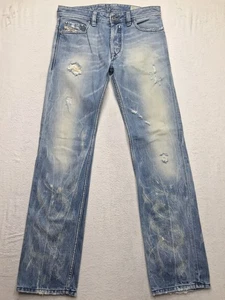 Jean Diesel Safado Hombre 30x30 (etiqueta 28/30) Delgado Botón Envejecido Mosca Hecho en Italia - Imagen 1 de 16