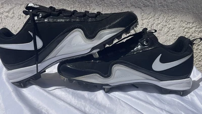 Nike Slasher Steel Baseball Cleats Black and White - Size 12 #414990-011 - Image 1 of 4