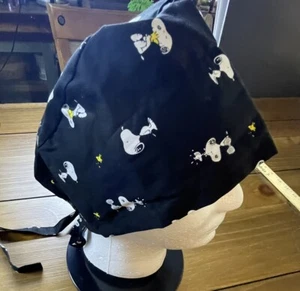 Surgical Medical Cap Hat Ponytail Tie Back Style Snoopy/Peanuts 100% Cotton - Picture 1 of 4